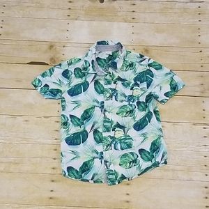 Boys Tropical Print Button Down Shirt